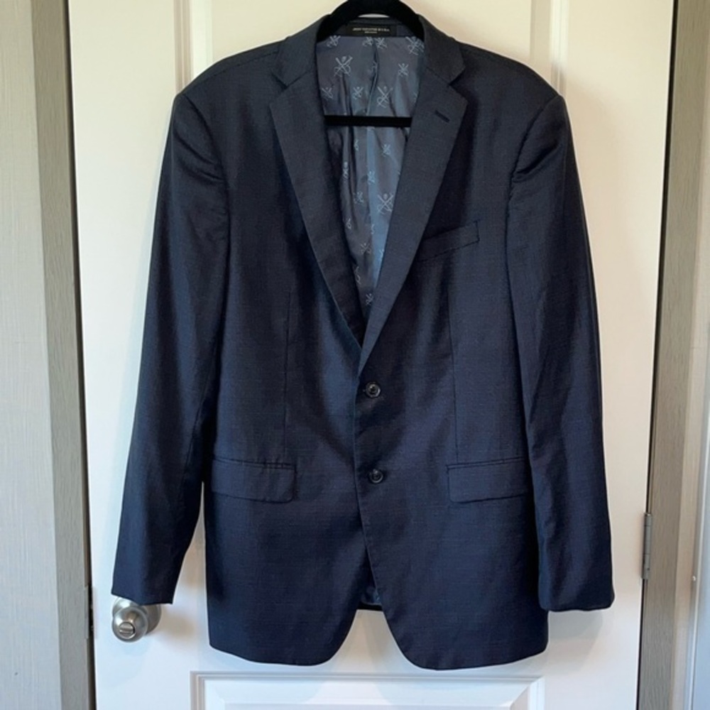 John Varvatos Wool Blazer Sport Coat Blue Plaid Windowpane Bleeker-NN 42L